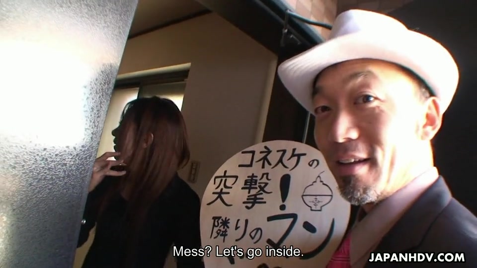 Horny Man Rice showed up at Nonoka Mihara's doorstep, while her husband was not at home, because he had a plan to fuck her good, right after she is done with sucking his dick.