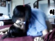 Two Asian lesbians rubbing pussy. 2