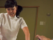 Mature Japanese masseuse gives client handjob Subtitles