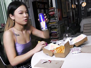 MUST WATCH: Barely-legal Lulu Chu cheats on fiancé with MUCH OLDER MAN teases and then EATS CUM!
