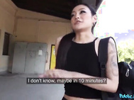 Public Agent - Sexy Asian Japanese babe Rae Lil Black has wet pussy creampie in public train station