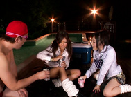 Poolside Group Sex.