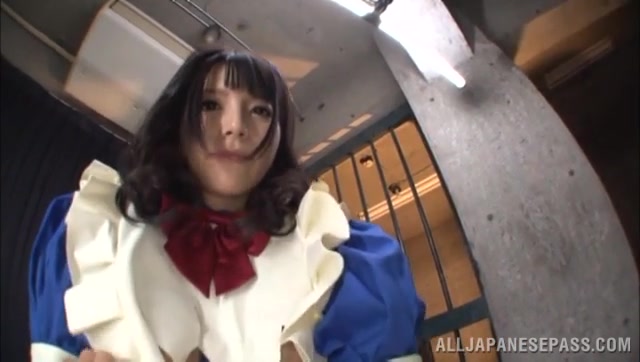 Naughty Japanese bimbo Ai Uehara enjoys having a hard one pounding her fresh vagina as she performs a nasty cock ride in hardcore ways which makes her undulate and moan of extreme pleasure after teasing her lad with a steamy footjob in her black stockings