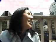 Hiiragi Exbi is a hot MILF but she is an amateur at flashing! She is outdoors and getting ready to expose herself with some upskirt shots of her hot ass.