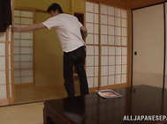 Charming mature babe Kumi Kanzaki licks body and sucks.