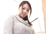 Hot cum on face of sexy Shion Utsunomiya.