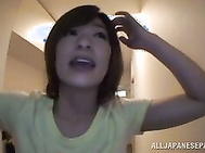 Hot milf girl Kaho Kasumi cock sucking action and cumshot.