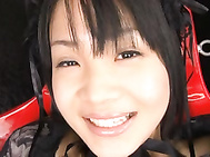 Hikaro Momose lovely Asian babe is tied and guys tease her shaved pussy.