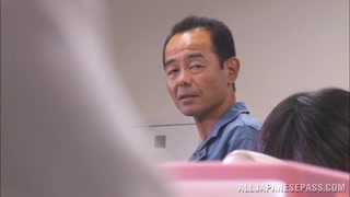 Amazing Asian milf gets screwed by a burglar in the office.