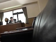 Japanese AV Model is sexy milf in office suit and black stockings nailed.