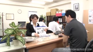 Juicy Asian office lady Ki Hanyuu gets fucked by a horny visitor.
