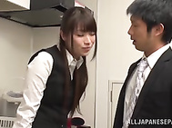 Cute office girl moans as she is nailed.