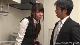 Cute office girl moans as she is nailed.