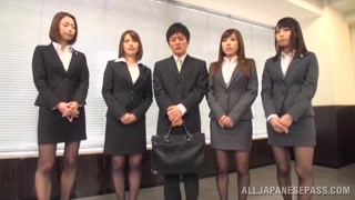 Riko Honda, Risa Kasumi and their colleagues in nasty gangbang.