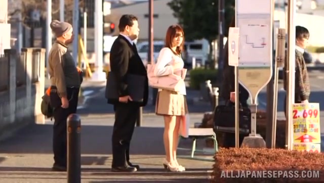 Sexy babe Rina Rukawa enjoys sex with random guys in a public place.